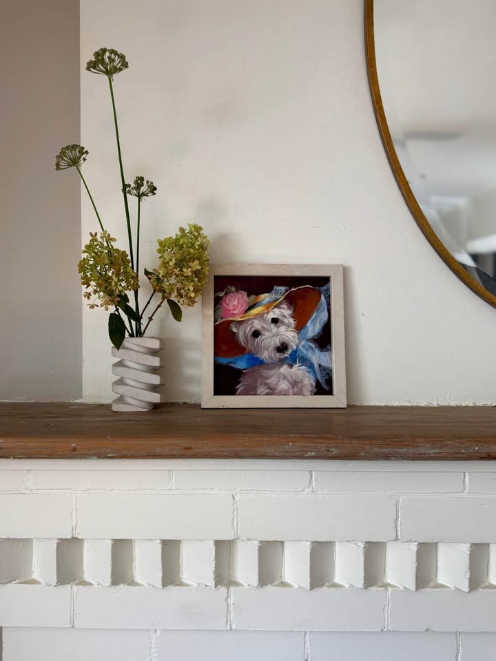 Vintage Westie Dog Portrait Painting - photo 3