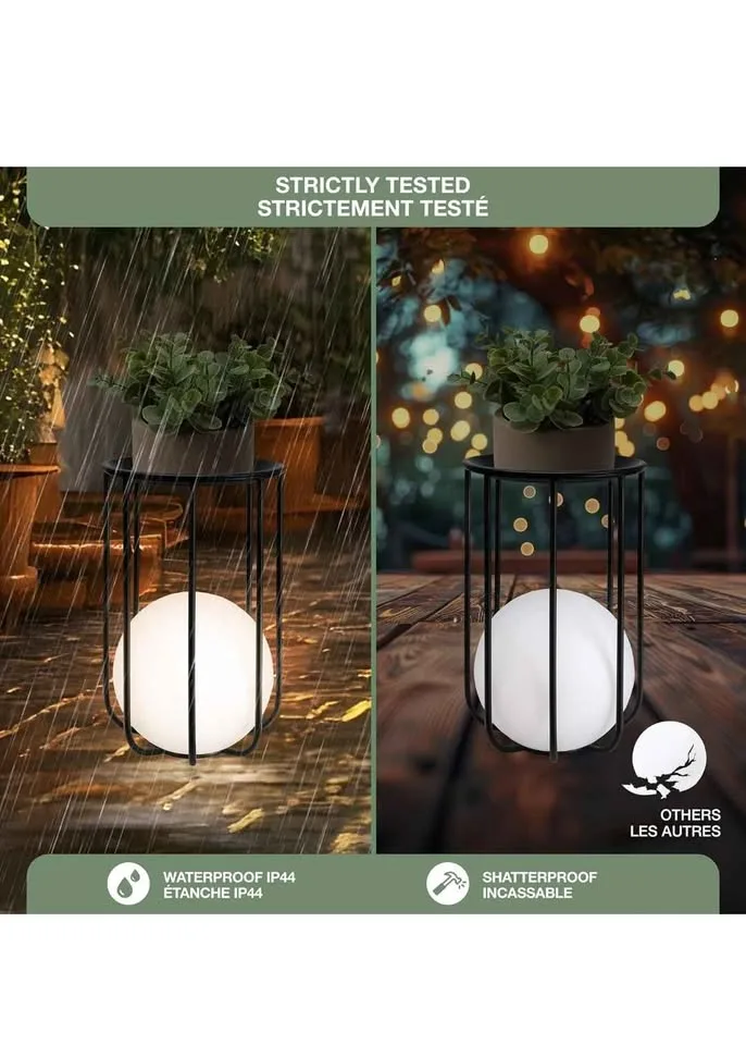Large Outdoor Planter Stand Includes Rechargeable LED Glow Ball image indicator(5)
