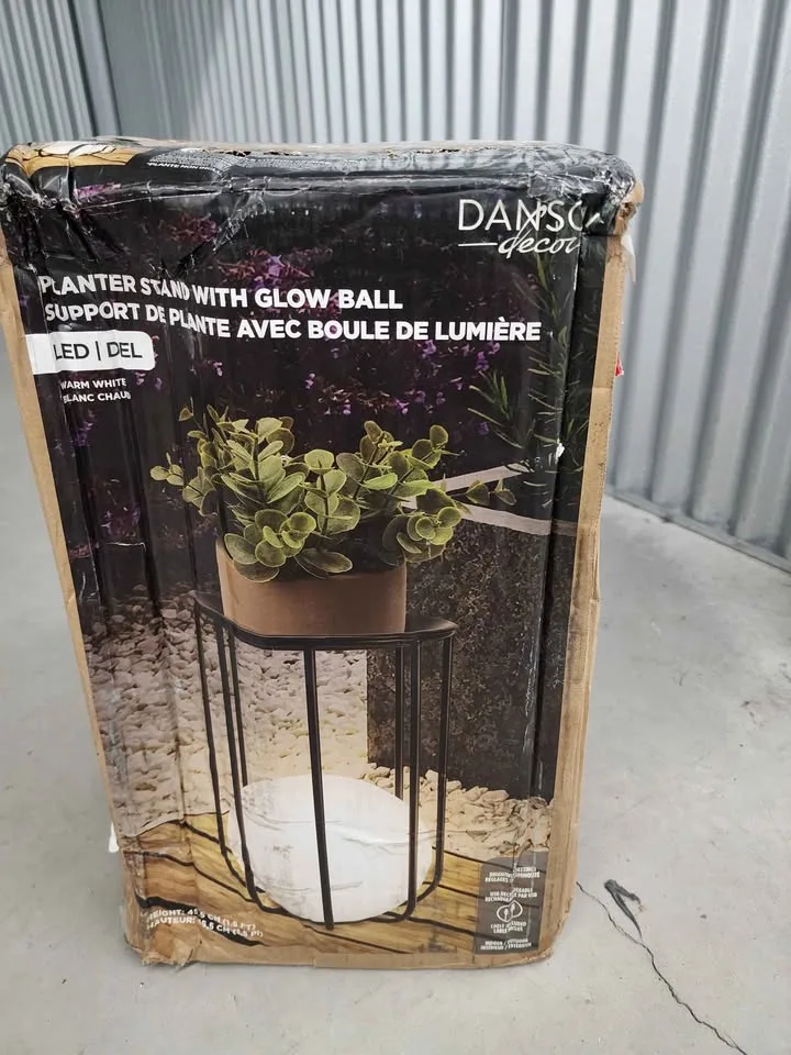 Large Outdoor Planter Stand Includes Rechargeable LED Glow Ball image indicator(7)