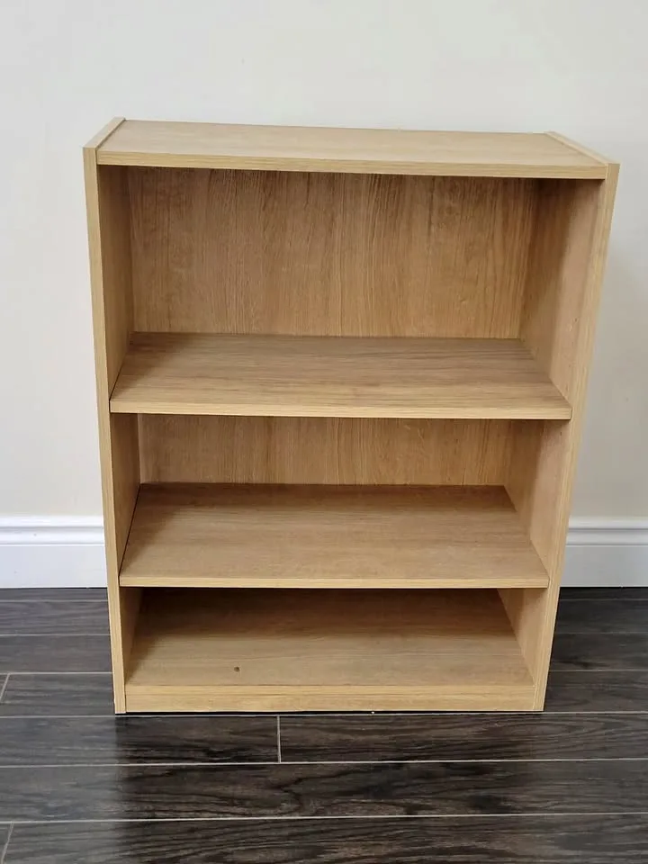 3-Tier Wooden Bookshelf Storage Shelf – Light Oak Finish thumbnail