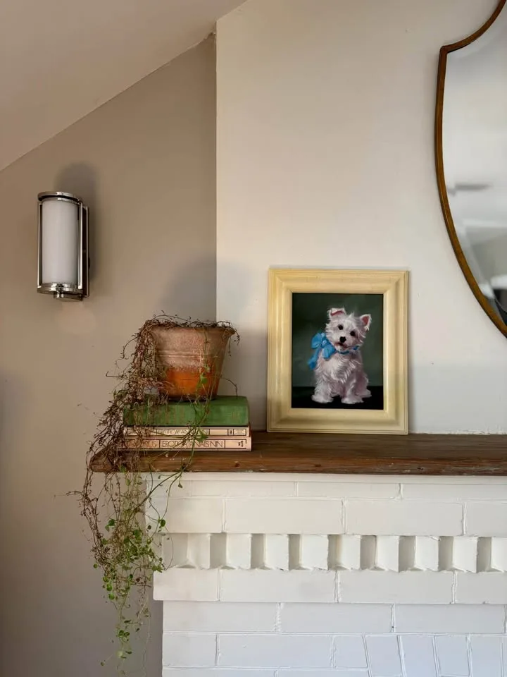 Vintage Westie Puppy Painting image indicator(2)