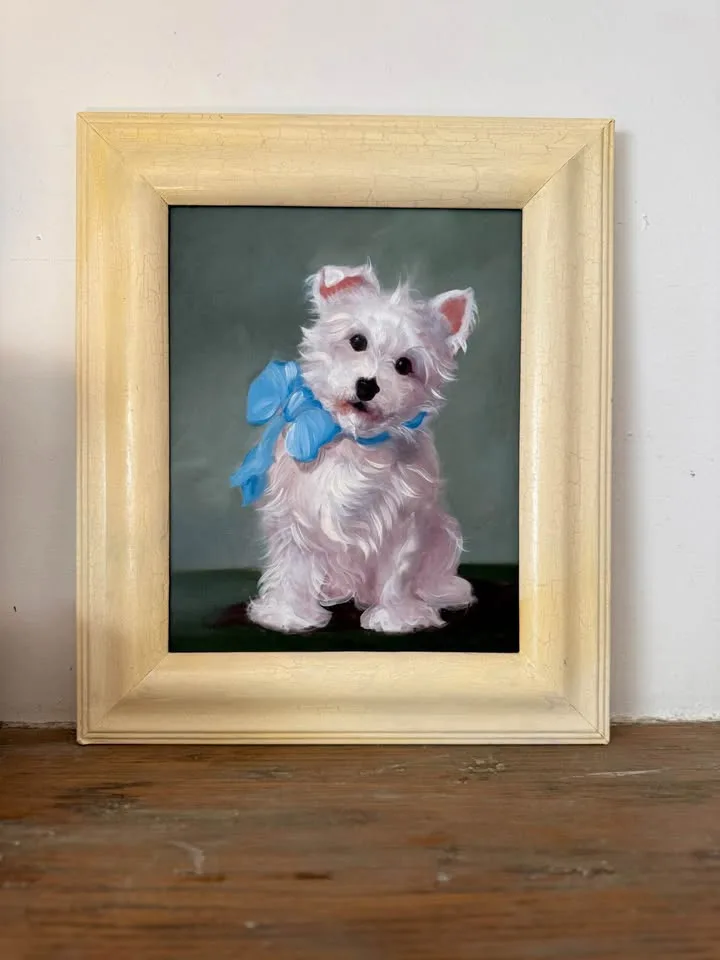 Vintage Westie Puppy Painting image indicator(3)