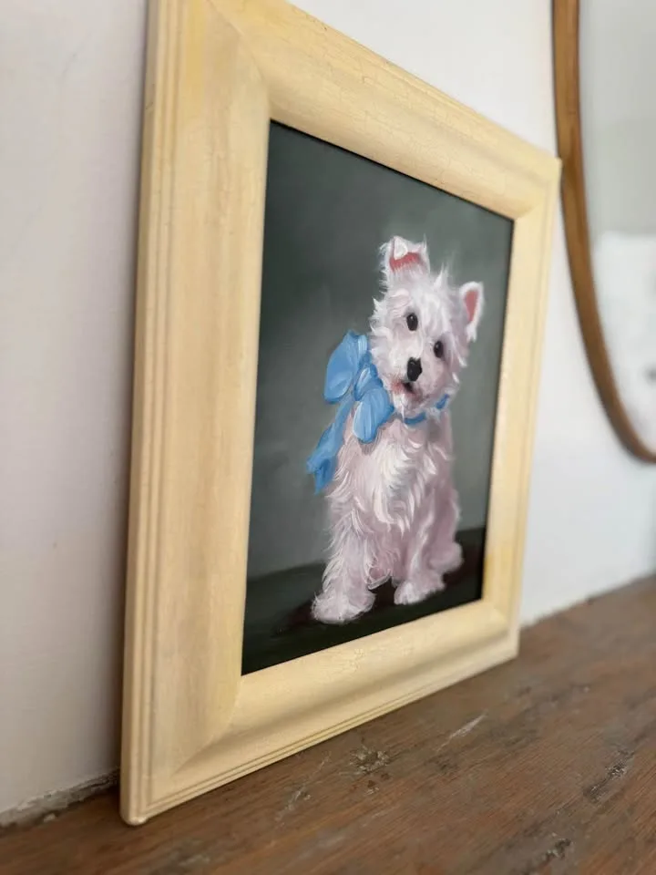 Vintage Westie Puppy Painting image indicator(4)