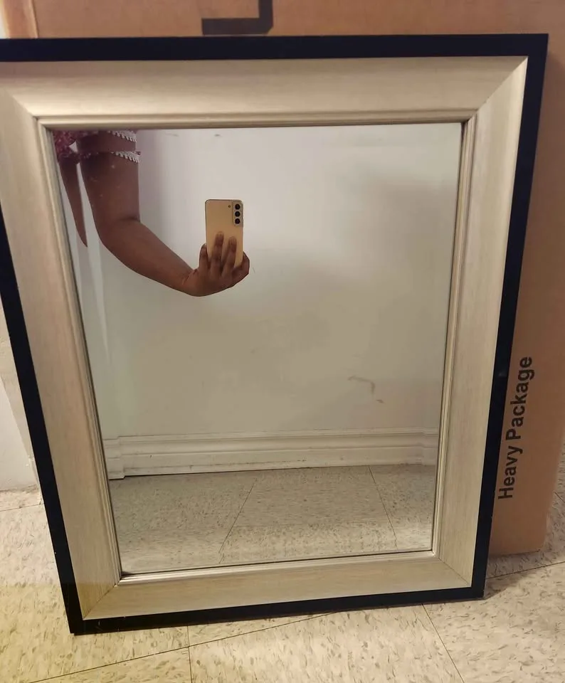 Silver and Black Mirror 25" x 21" image indicator(2)