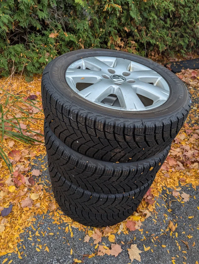 Michelin X-Ice Winter Tires on VW Aluminum Rims - Like New! thumbnail