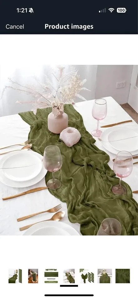 X10 Green Cheesecloth Table Runners