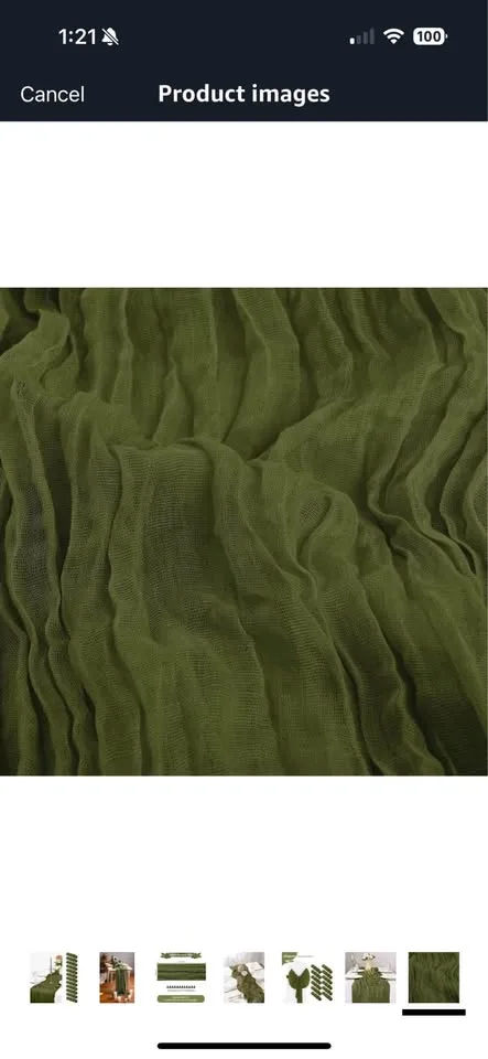 X10 Green Cheesecloth Table Runners image indicator(5)