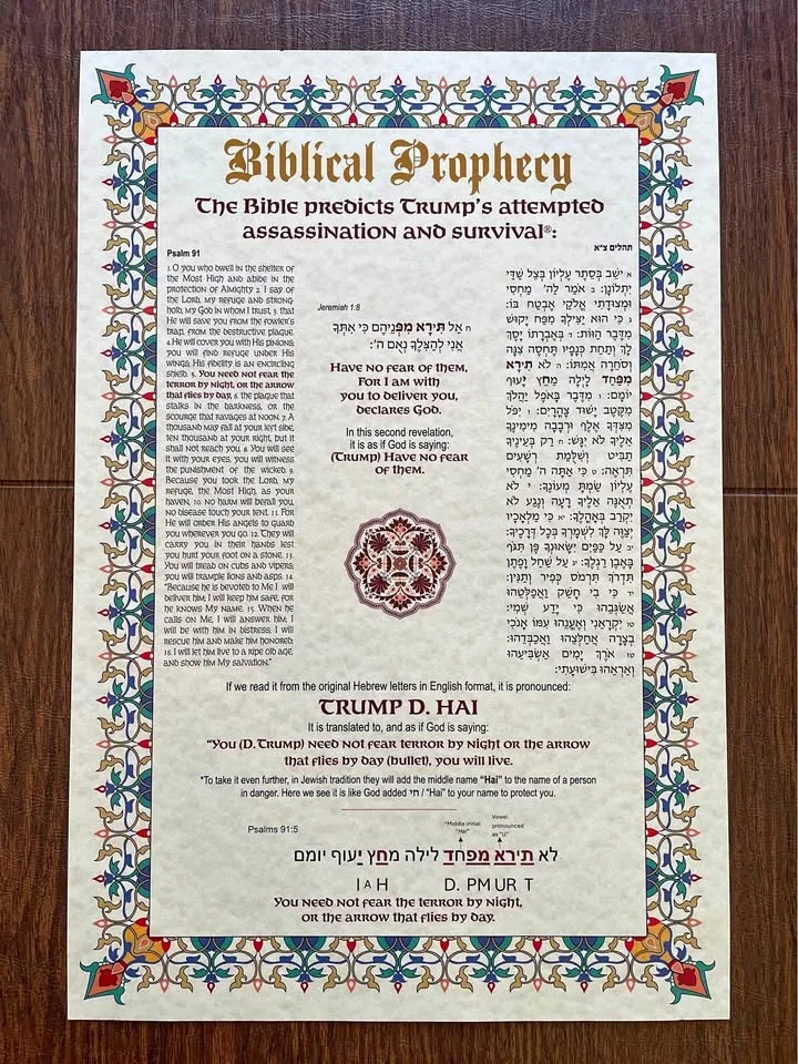 Wall picture of psalm 91 predicting God protection Trump thumbnail