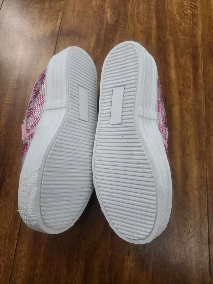 ✨ Justice Girls Pink Sparkly Slip-On Shoes – Size 3 Youth 👟💖 image indicator(2)