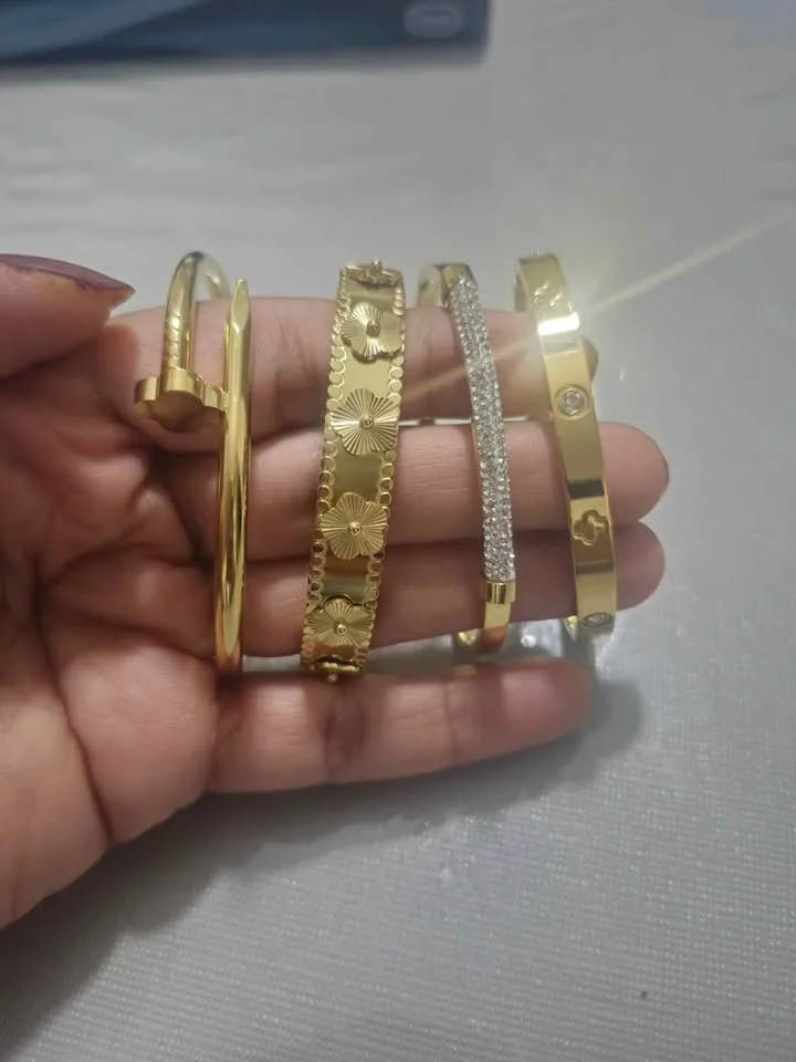 ✨ Luxury 4pcs Gold Stainless Steel Bracelet Set – $30 ✨ image indicator(5)