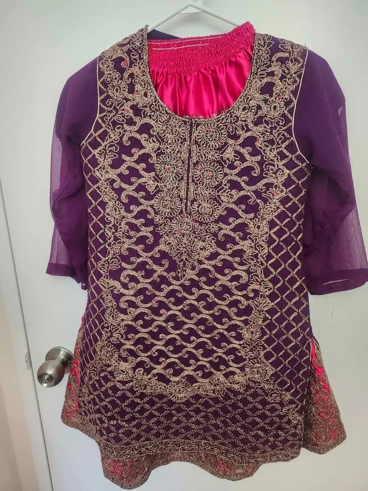 ✨ Purple & Pink Sharara Kameez – Kids Size ✨ image indicator(2)