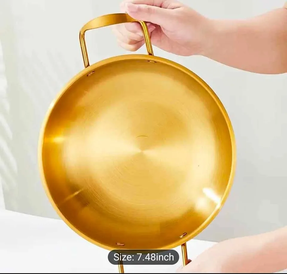 Brand new small 7.48inch stainless steel golden ramen pot thumbnail