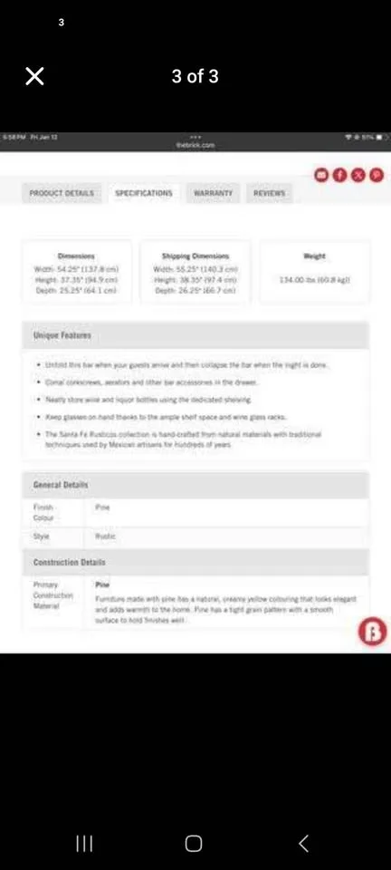 RARE PIECE! Rustic solid wood expandable bar cabinet image indicator(5)