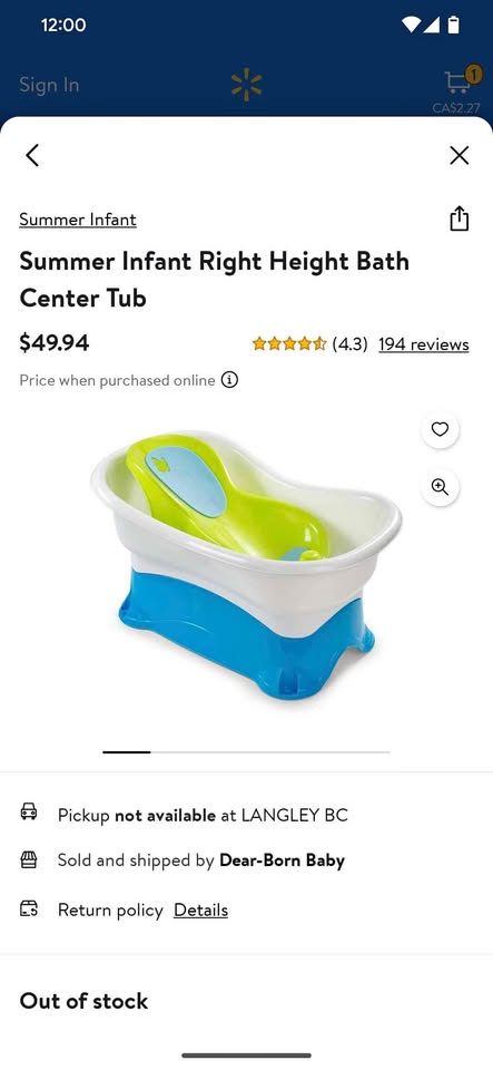 Summer Infant Right Height Bath Center Tub