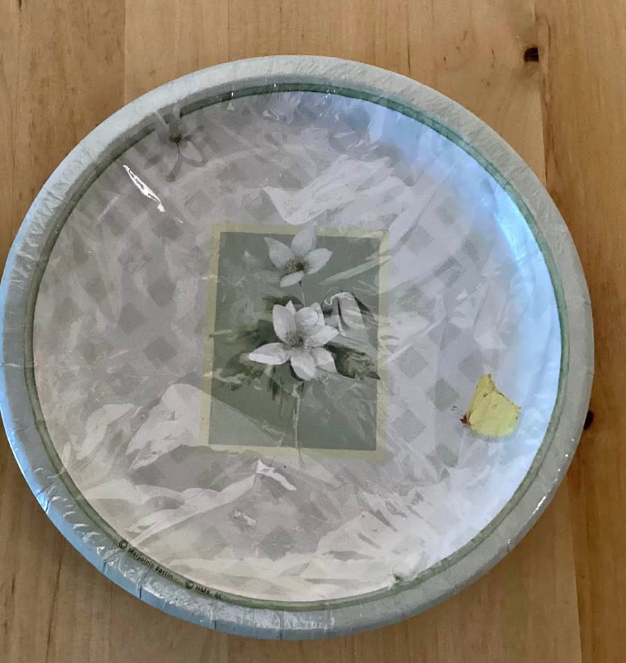 Paper plates with flowers