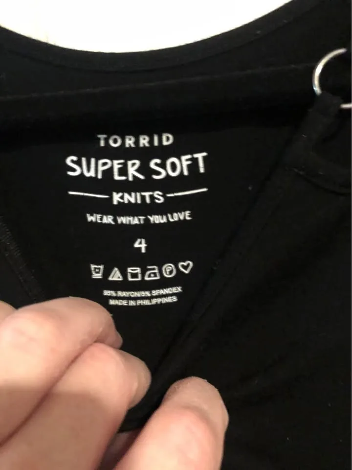 Torrid Super Soft Long Sleeve Shirt - Black image indicator(2)