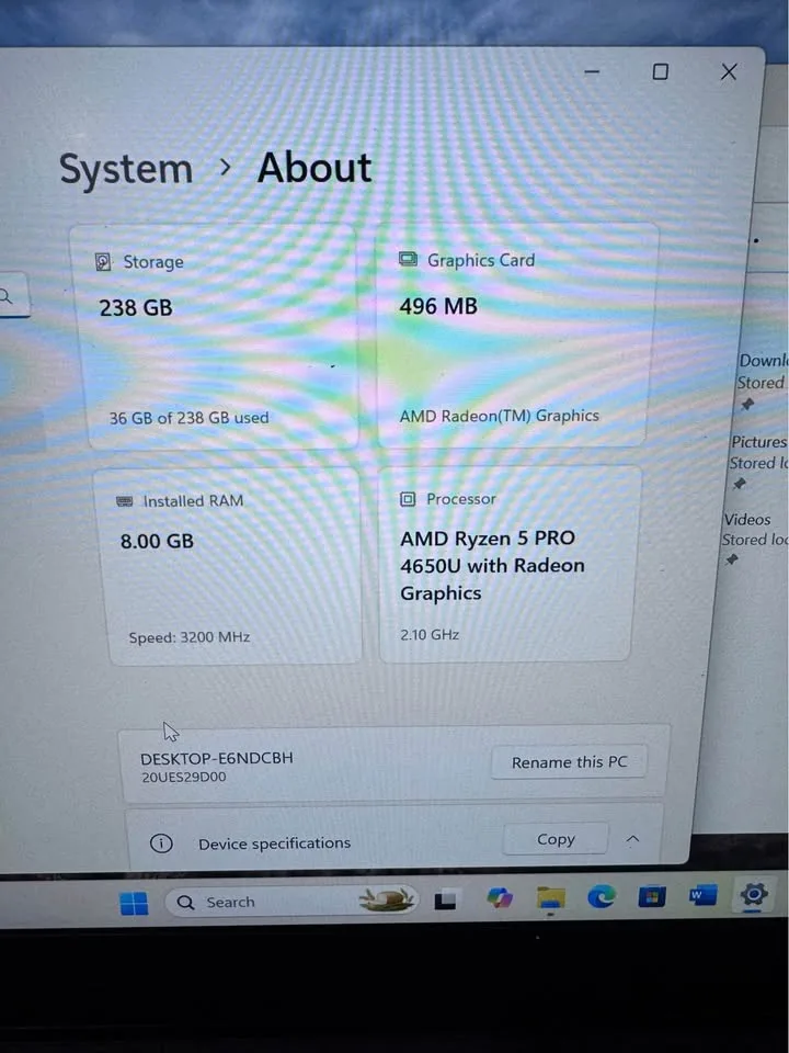$199 Lenovo T14-Ryzen Six Core 8/256GB. Win 11. image indicator(7)
