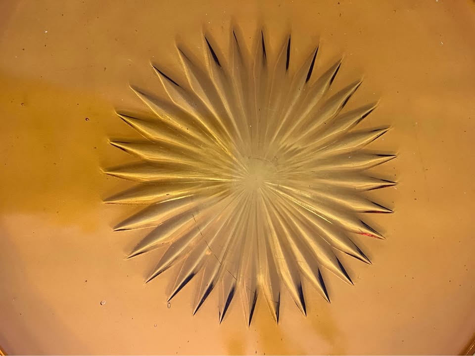 Depression-era Amber Glass Relish Dish With Gold Trim - photo 4