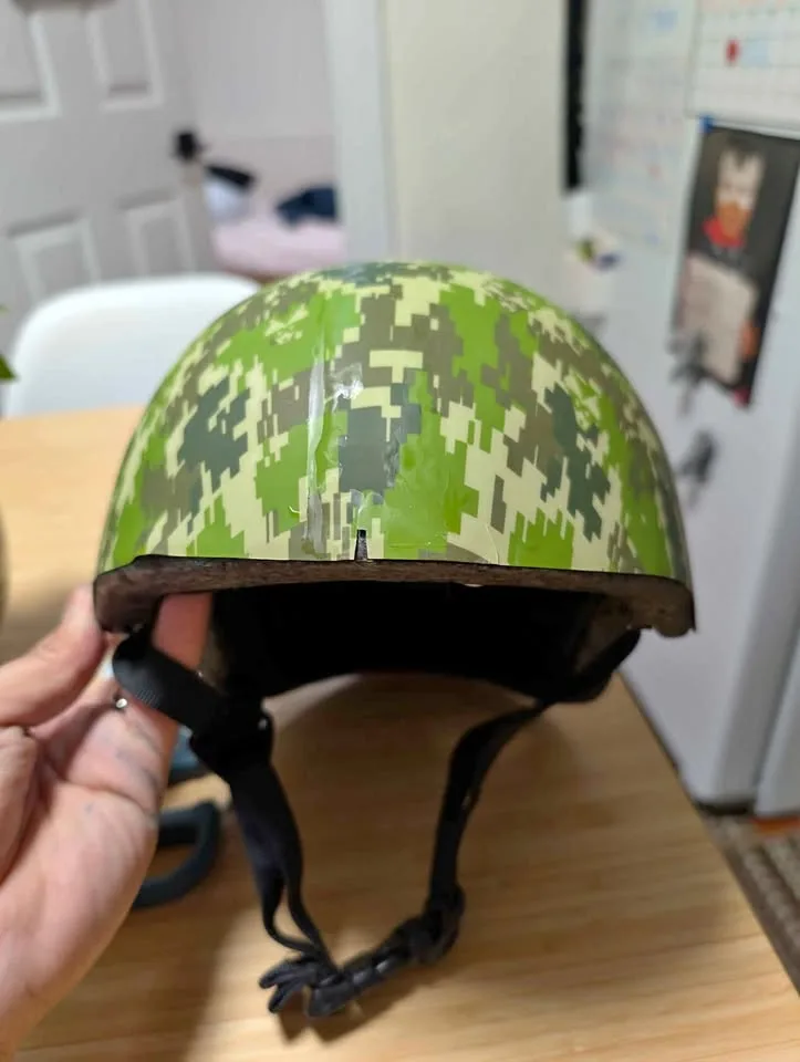 Small Kids Bike Helmet Soldier Design thumbnail