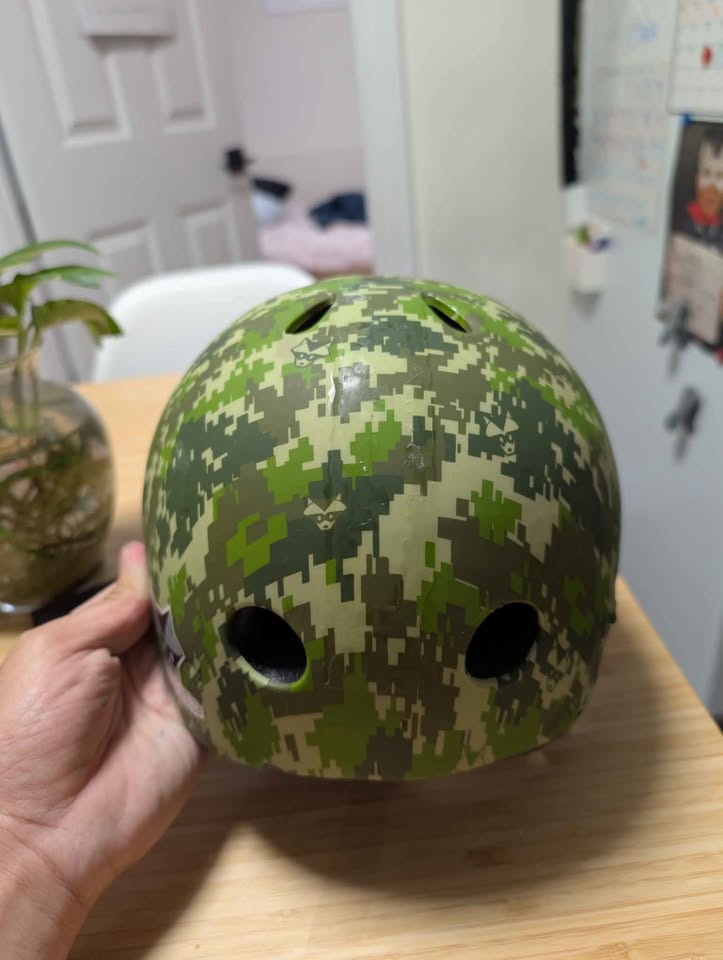 Small Kids Bike Helmet Soldier Design - photo 3