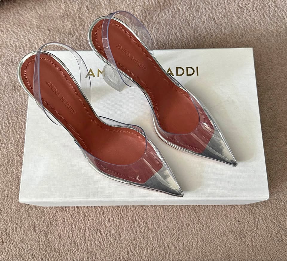 Amina Muaddi | Holli Glass Slingback