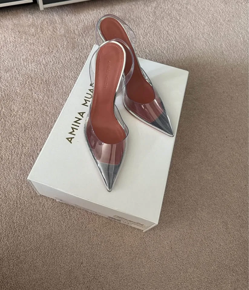 Amina Muaddi | Holli Glass Slingback image indicator(5)