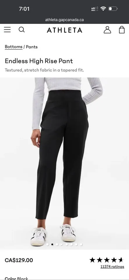 Athleta endless highrise pant black size 14 image indicator(3)