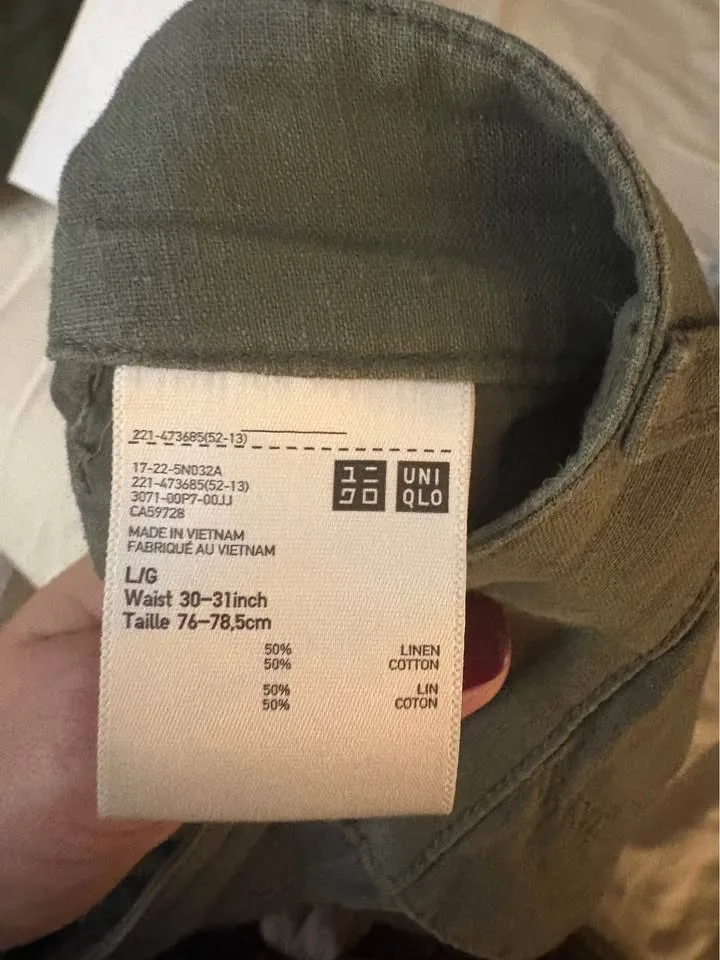Uniqlo women's linen/cotton ankle pants - large image indicator(3)