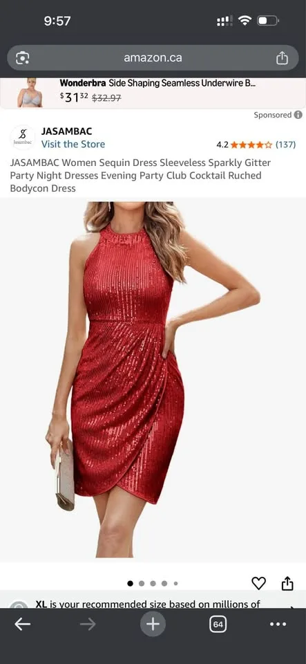 Sequin cocktail dress xl image indicator(3)