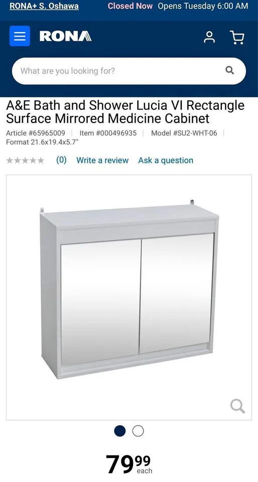 BRAND NEW IN BOX Medicine Cabinet thumbnail