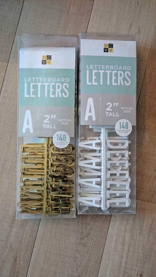 2" letter board letters - Gold & White