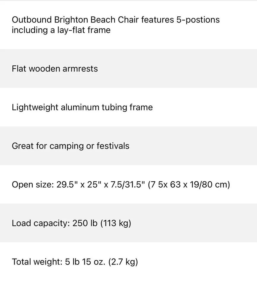 Two Outbound Brighton Beach Chairs image indicator(5)