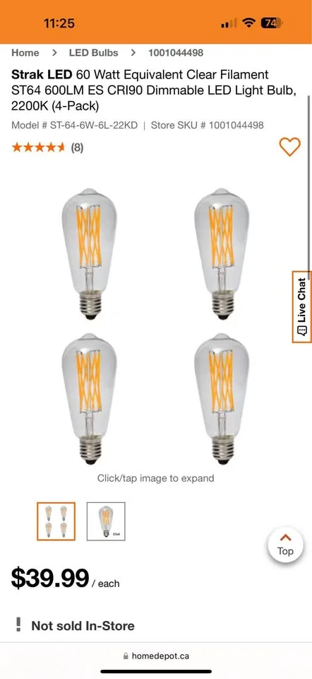 LED Edison Style Bulbs x 24 *Like New Condition* image indicator(2)