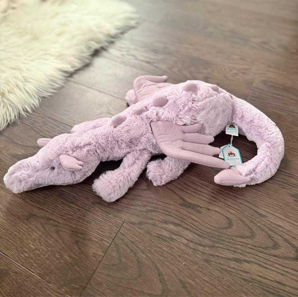 RARE Large Lavender Dragon Jellycat 💜🐉 (BNWT & Receipt)