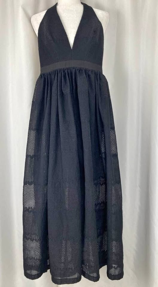 Bebe Black Layered Lace Halter Cocktail Dress Women’s Size 2