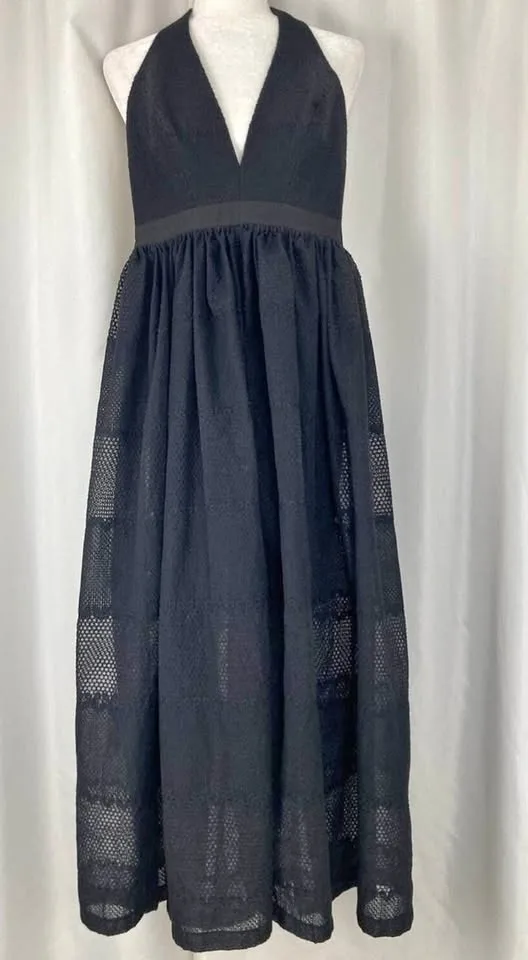 Bebe Black Layered Lace Halter Cocktail Dress Women’s Size 2 thumbnail