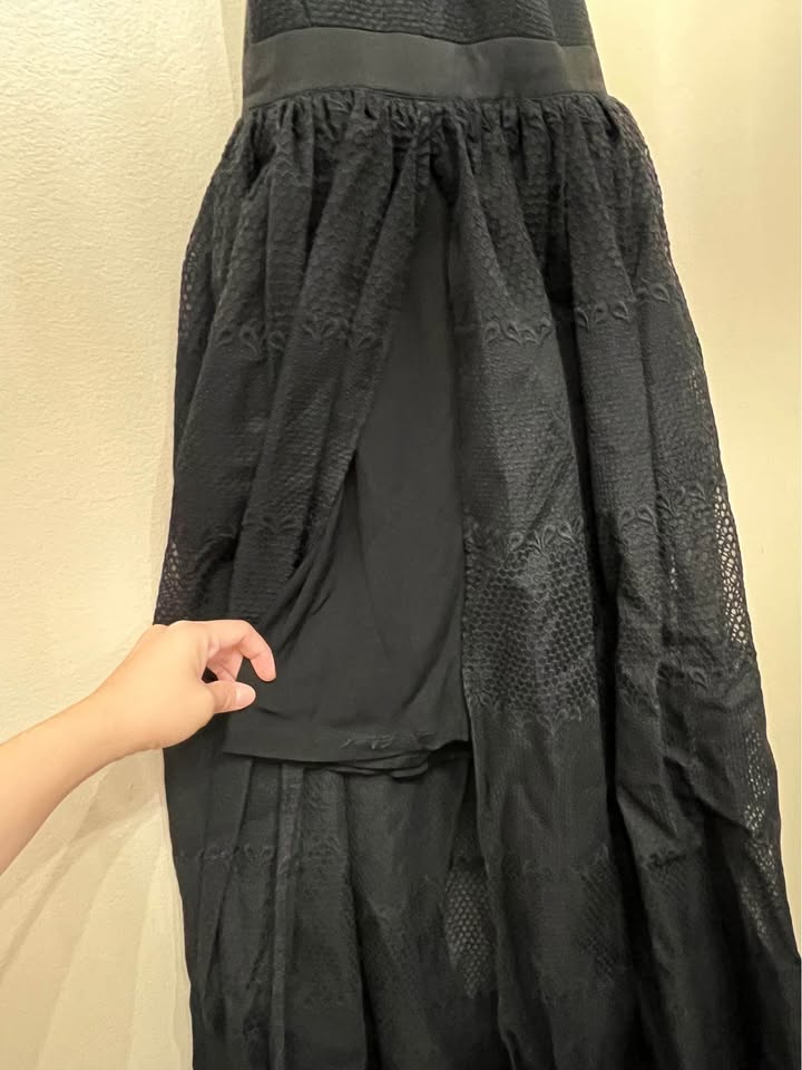 Bebe Black Layered Lace Halter Cocktail Dress Women’s Size 2 - photo 5