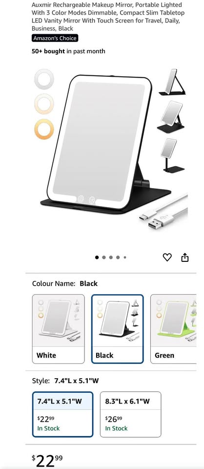 New Auxmir Rechargeable Makeup Mirror