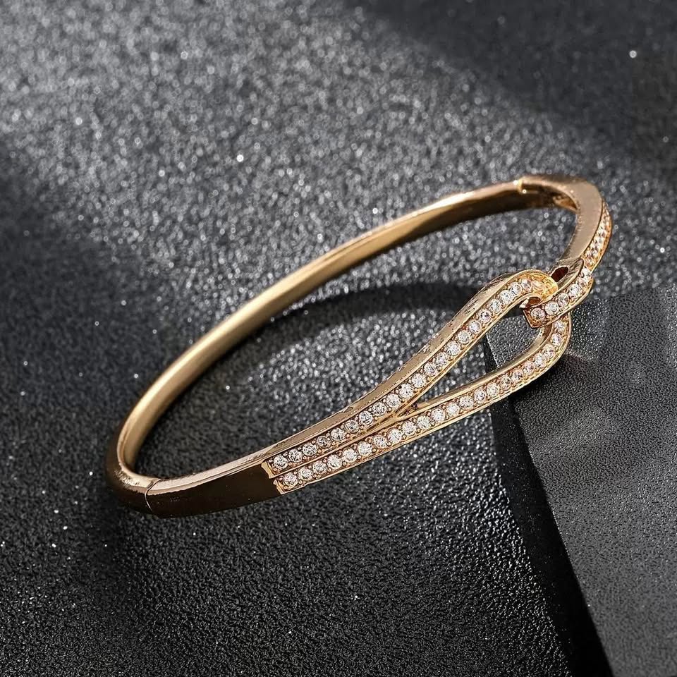Nib 14 K gold plated Cubic Zarconia bracelet - photo 2