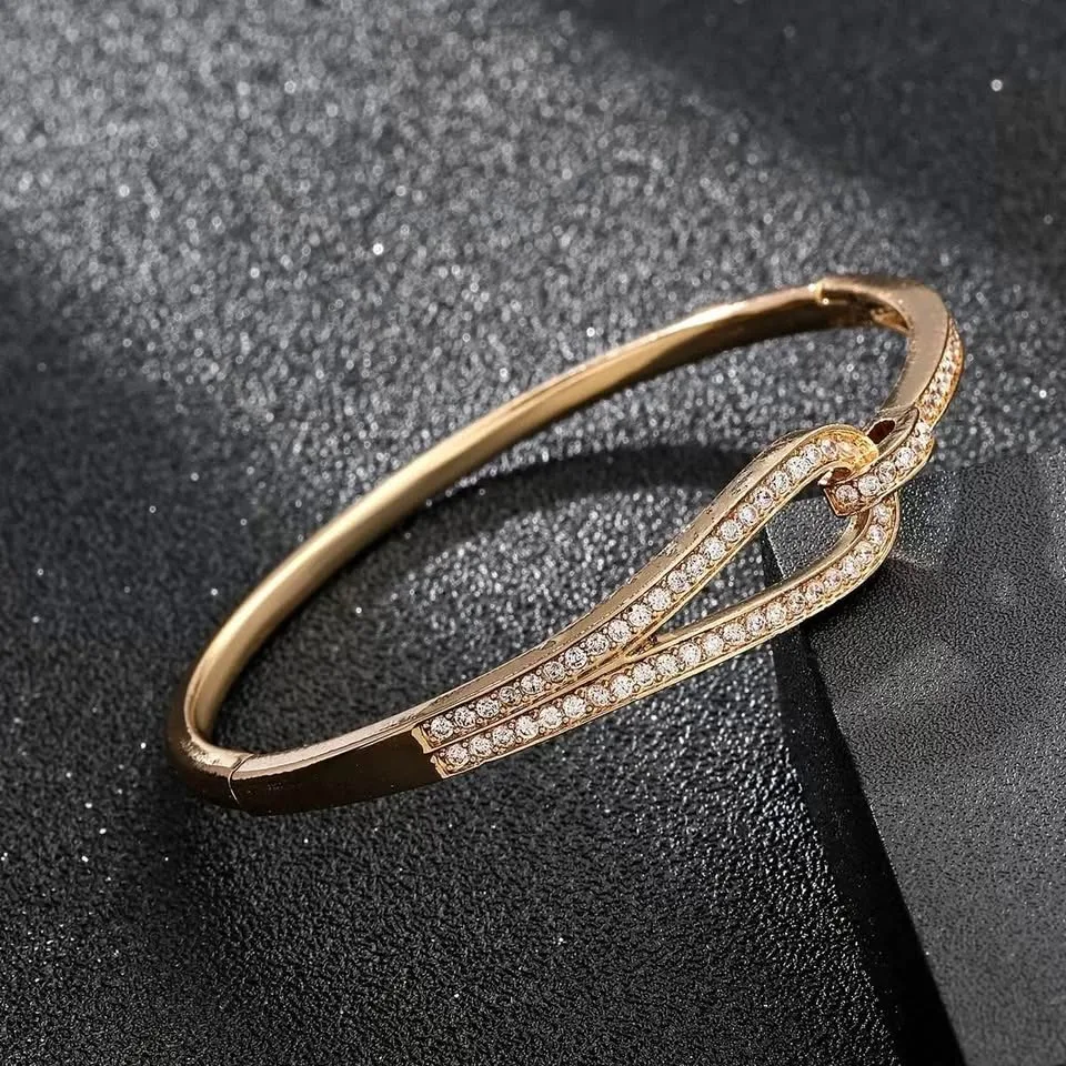 Nib 14 K gold plated Cubic Zarconia bracelet image indicator(2)