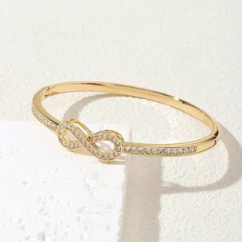 Gold plated Infinity bangle - photo 4