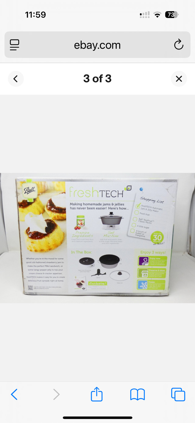 Ball Freshtech Electric Jelly & Jam Maker - New - photo 3