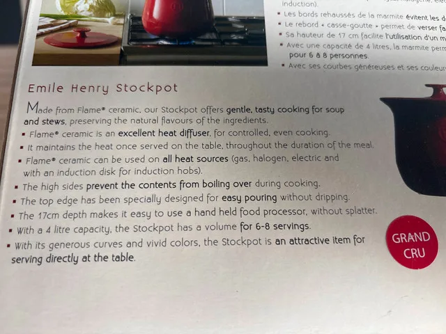 Emile Henry 4 qt Ceramic Stockpot image indicator(2)