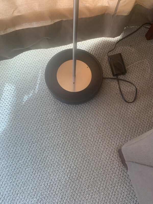 Standing Floor Lamp - Stainless w black base/ glass top - photo 2