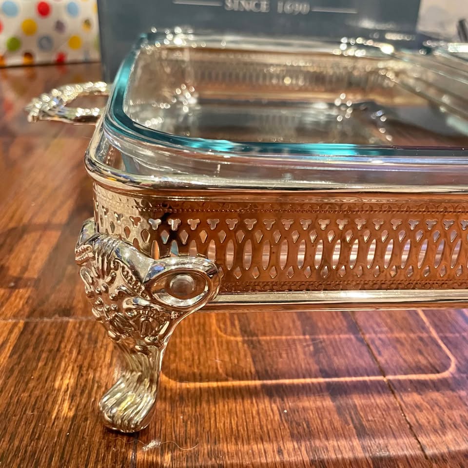 3-Dish Silver Plated Buffet Server with Glass Dishes – Vintage - photo 5