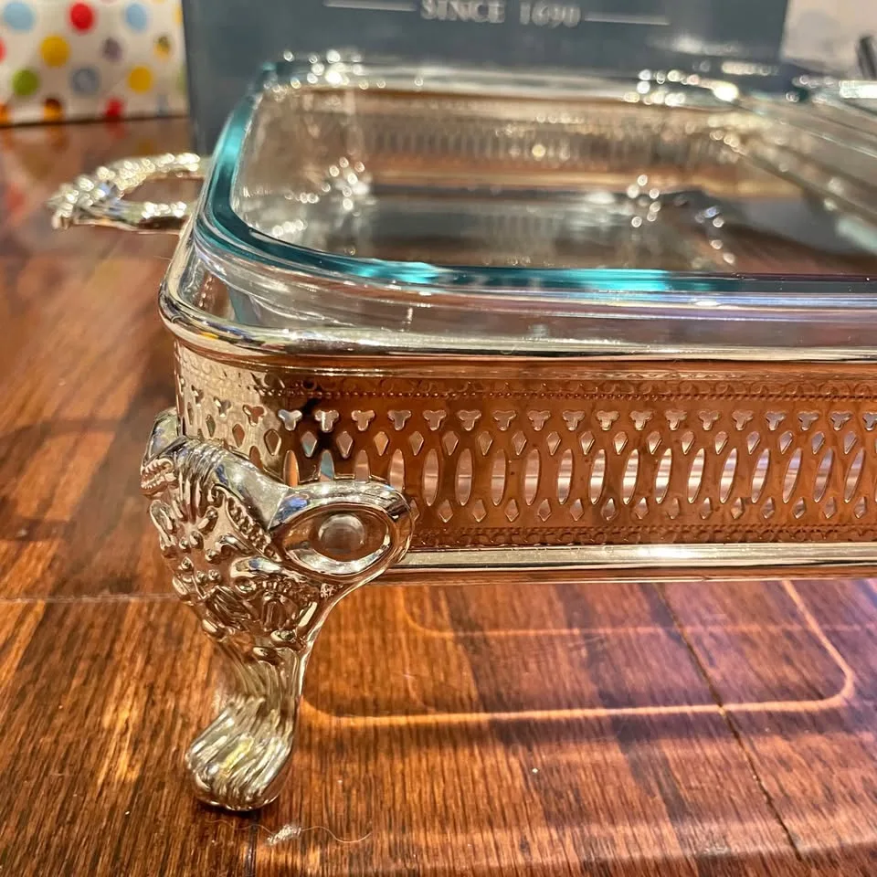 3-Dish Silver Plated Buffet Server with Glass Dishes – Vintage image indicator(5)