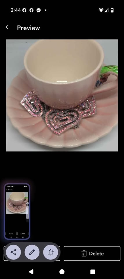 Designer 1970s/80s signed pink  hearts necklace earrings - photo 3