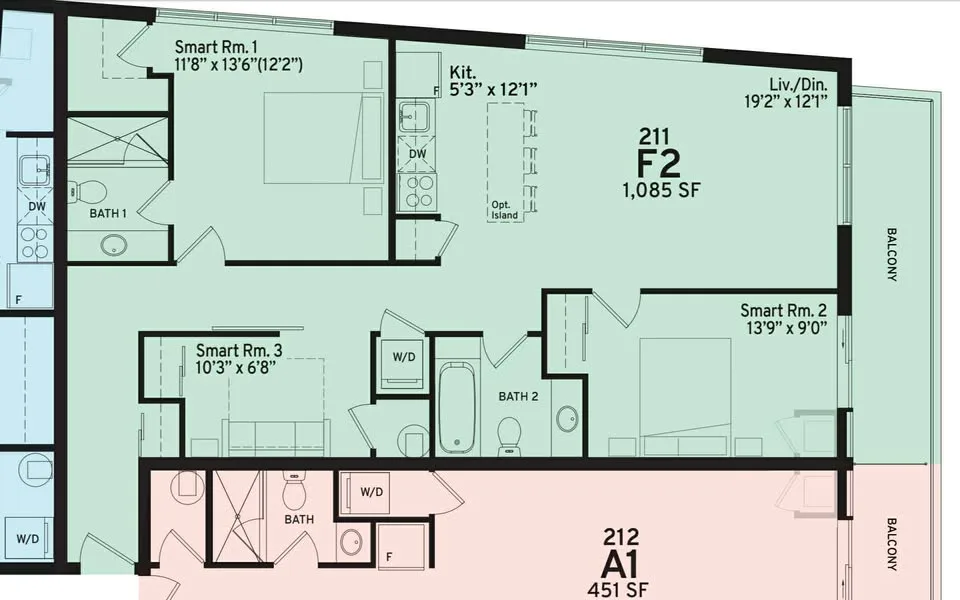 3 Beds 2 Baths - Apartment image indicator(4)