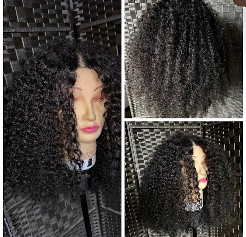 Curly human hair wig