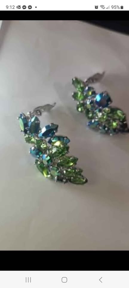 SHERMAN signed Vintage 1940s Swarovski earrings - photo 2